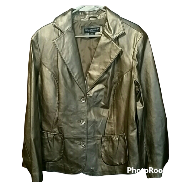 Jackets & Blazers - Dialogue 1X Ladies Leather Jacket Gold